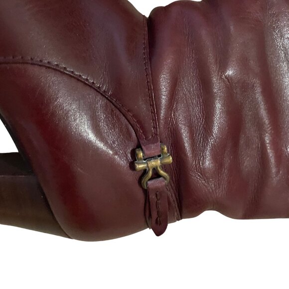 Vintag Leather Knee High Boots Burgandy - Picture 4 of 5